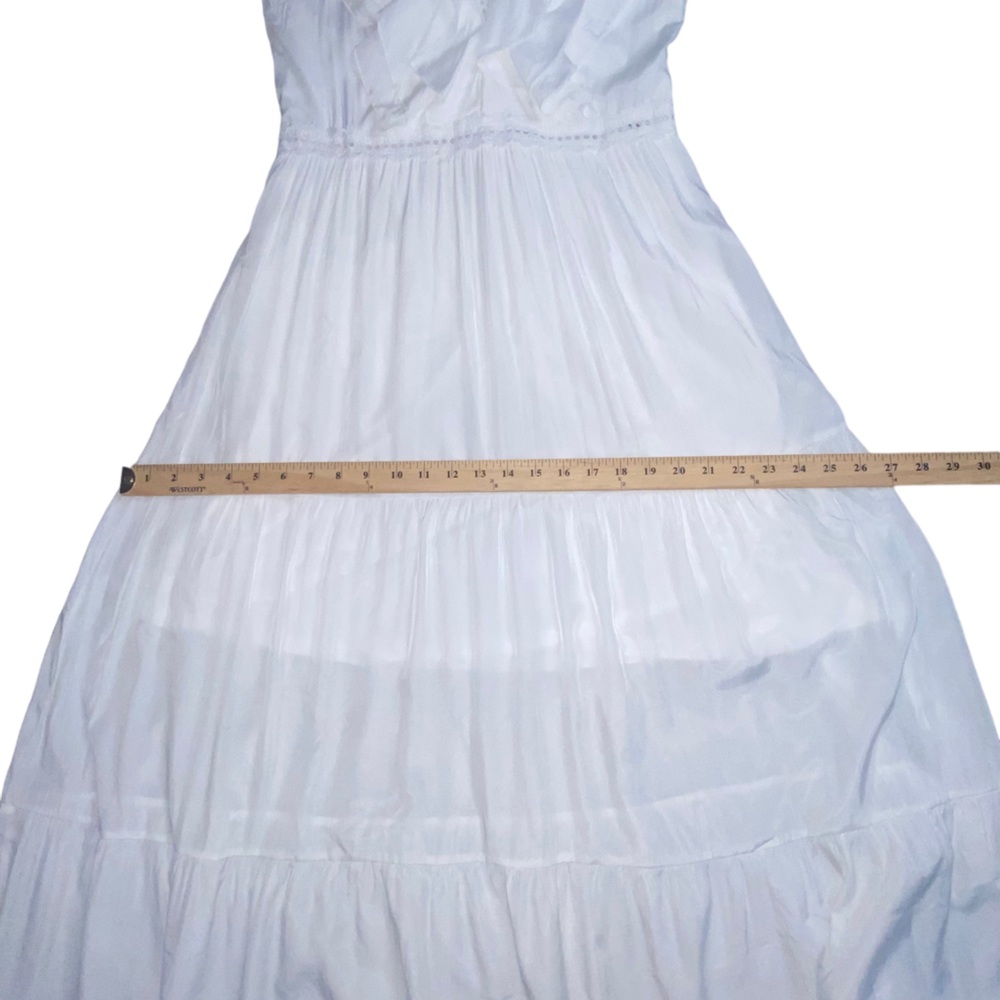 ✨NEW✨ Boho White Ruffled Maxi Lace Feminine Maxi Dress - Women’s Juniors Large - Picture 4 of 14